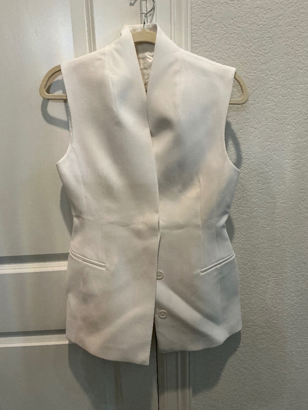 Zara White Sleeveless Blazer Vest
